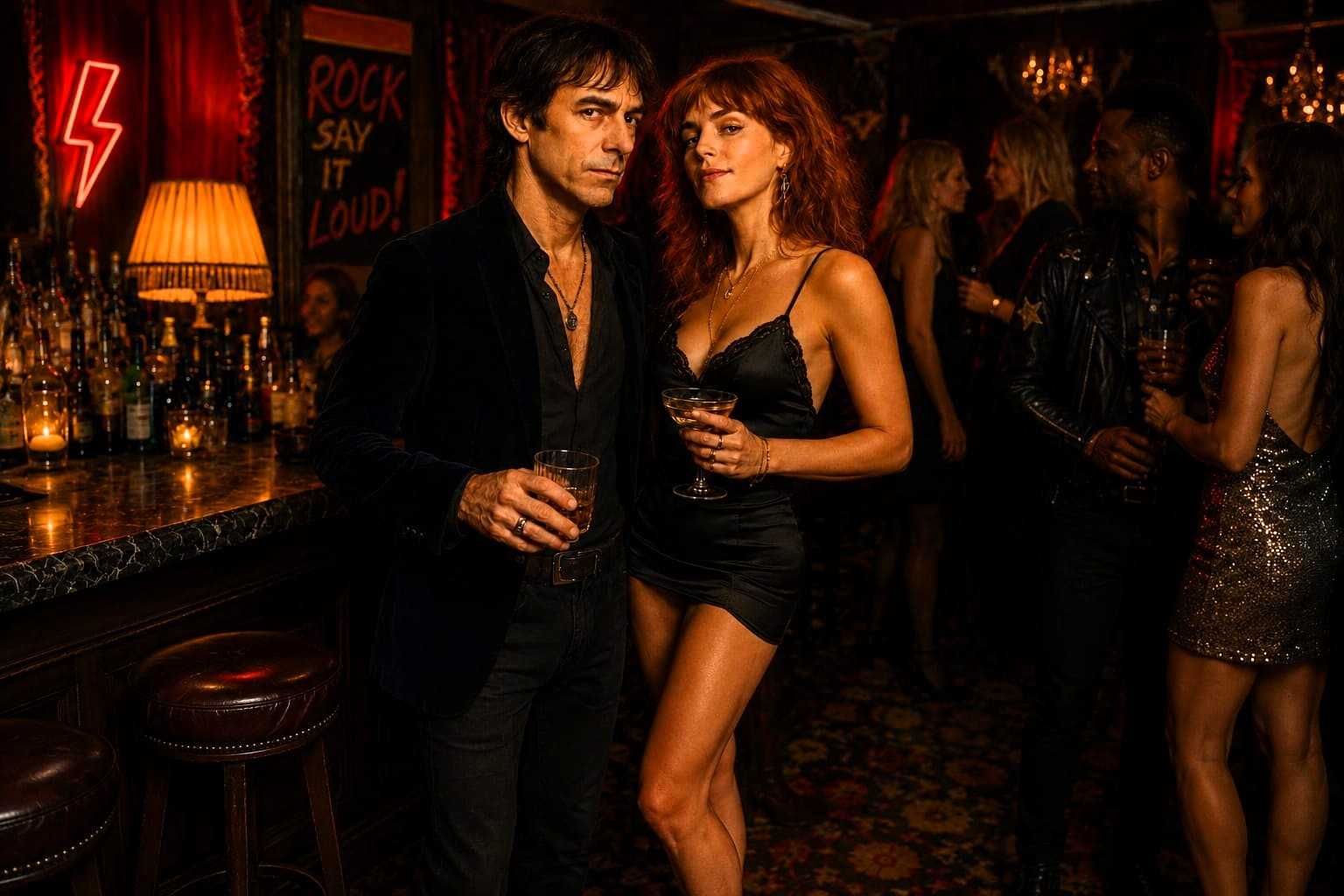 Chase et Freya dans une soirée rock londonienne